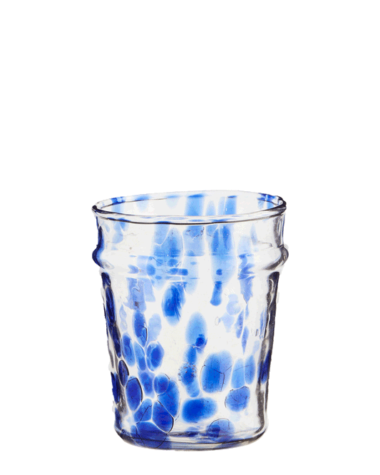 Blue Spotted Glass Tumbler