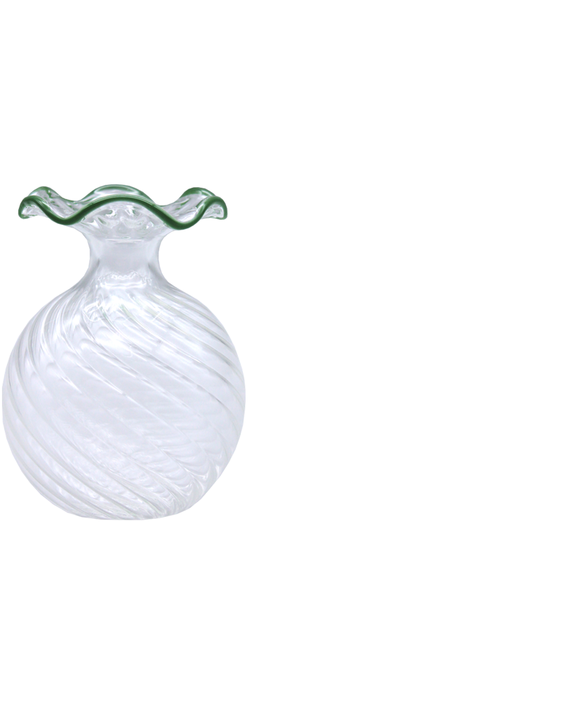 GREEN RIM TWISTED VASE