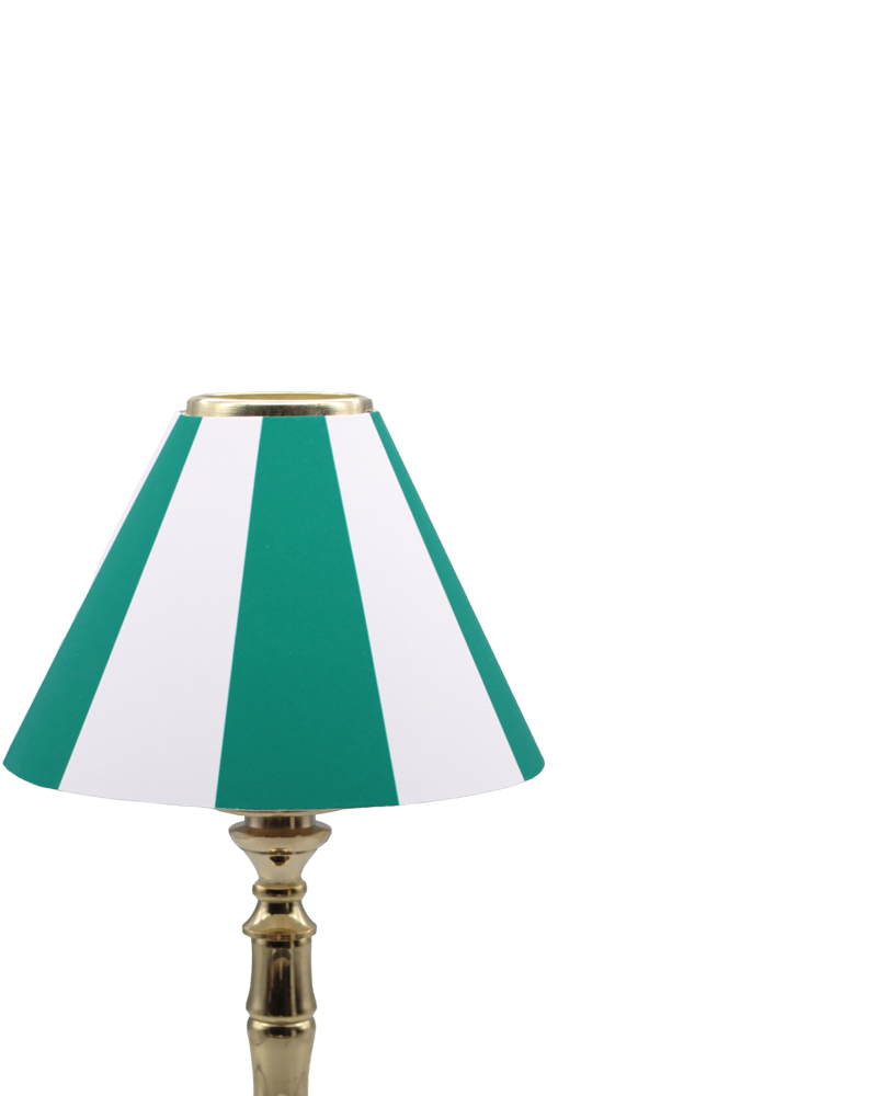 GREEN STRIPE CANDLE SHADE