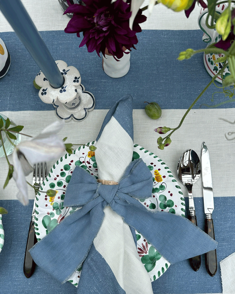 BLUE STRIPE NAPKIN SET