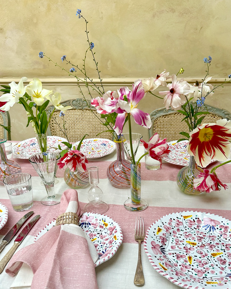 PINK STRIPE NAPKIN SET