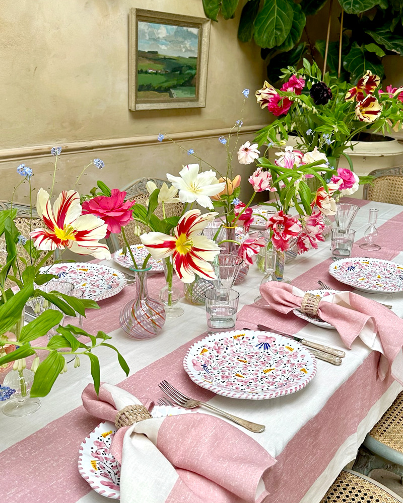 PINK STRIPE NAPKIN SET