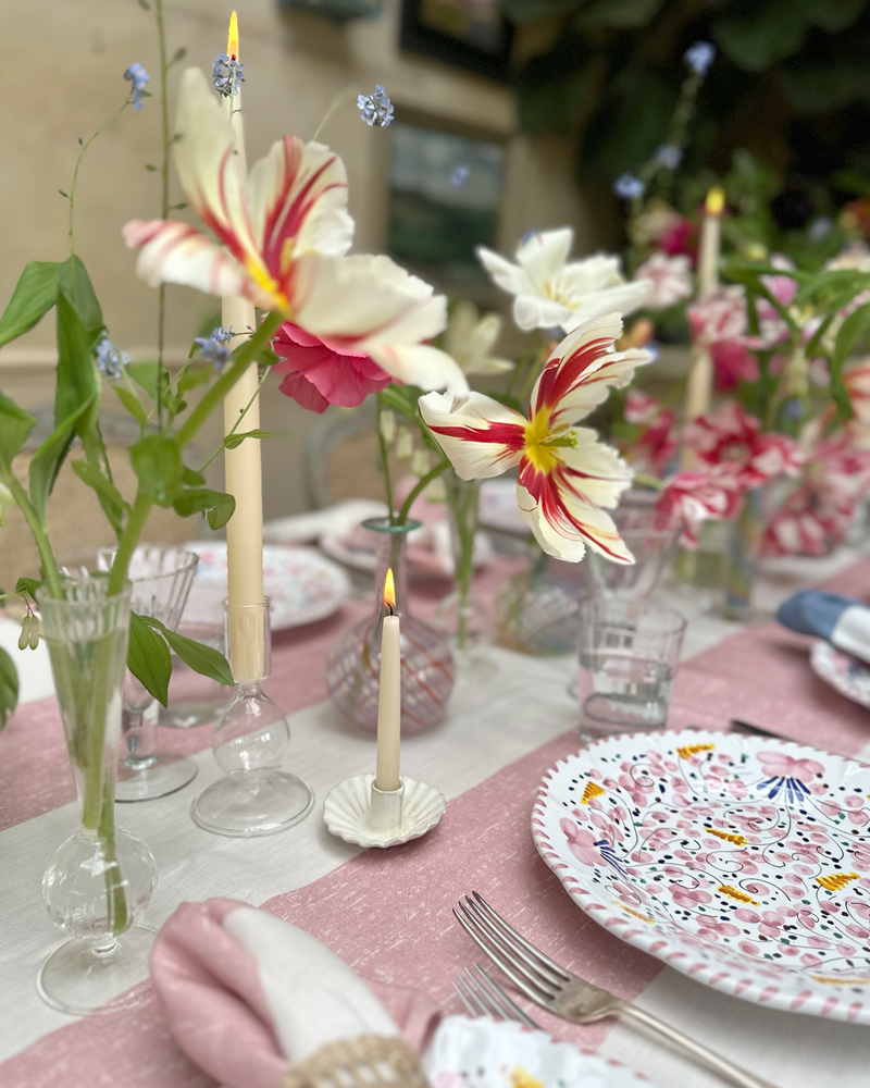 PINK STRIPE TABLECLOTH