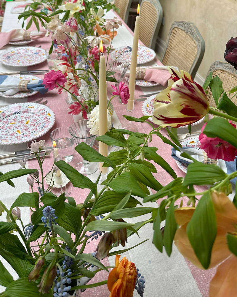 PINK STRIPE TABLECLOTH