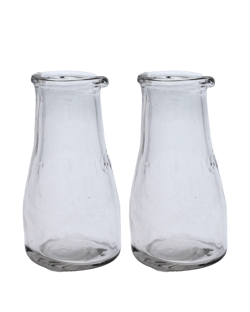 Recycled Glass Bud Vase Pair