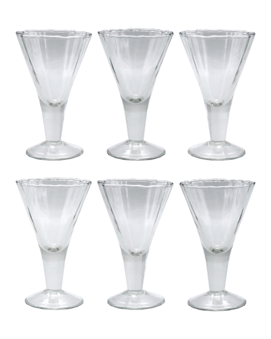 Set of 6 Fluted Wine Glasses