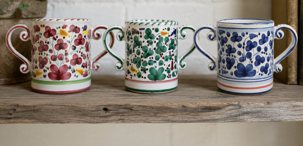 GREEN FLORAL LOVING CUP