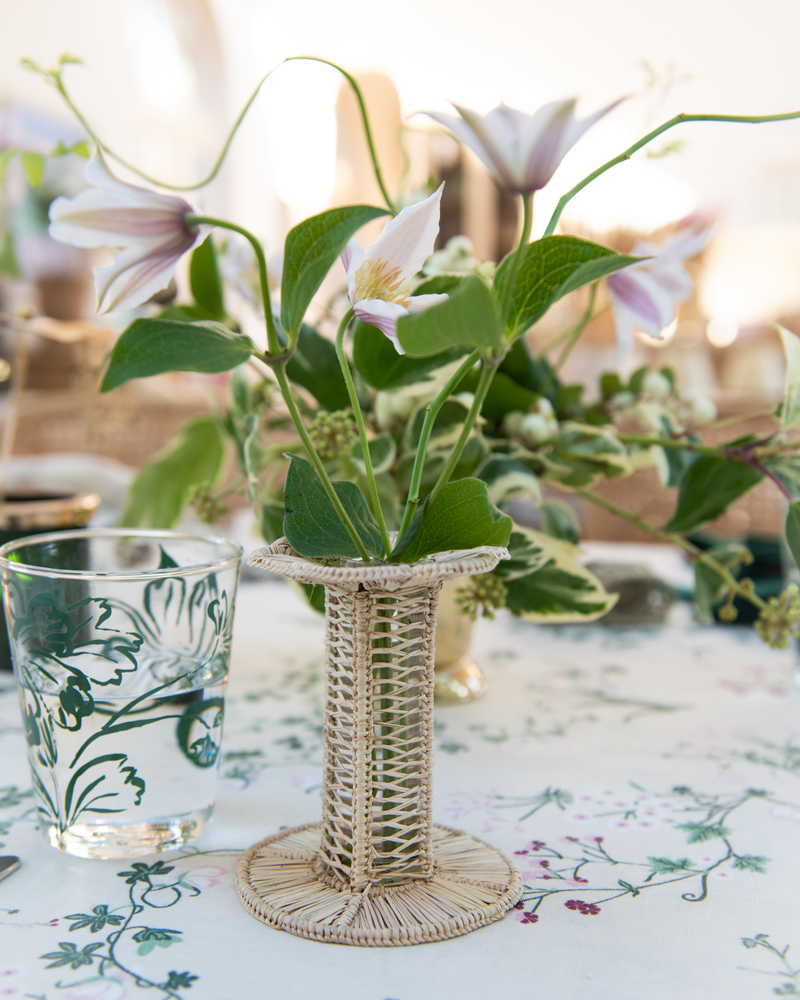 RATTAN PETAL VASE SET