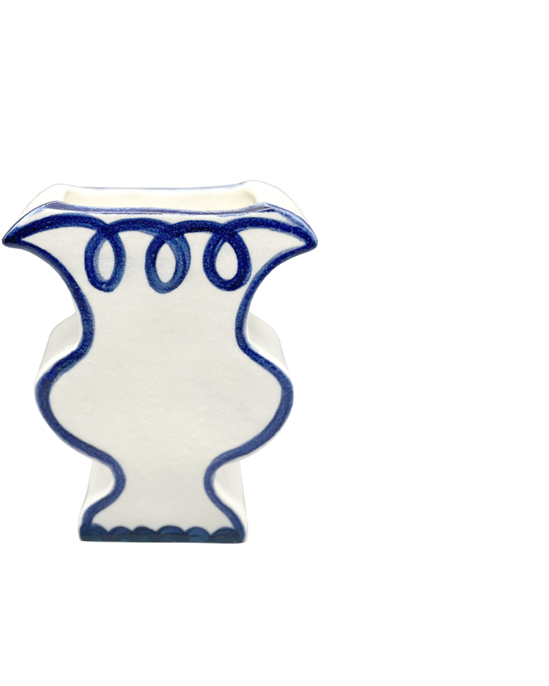 BLUE & CREAM HANDMADE VASE