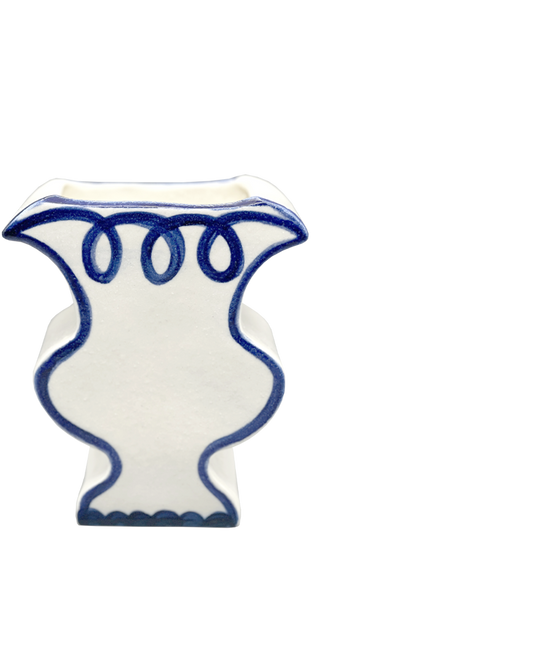 BLUE & CREAM HANDMADE VASE