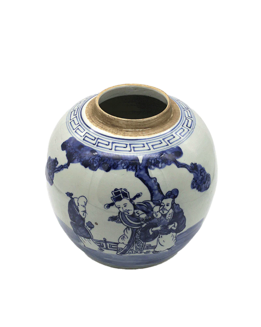 Blue & White Ceramic Urn