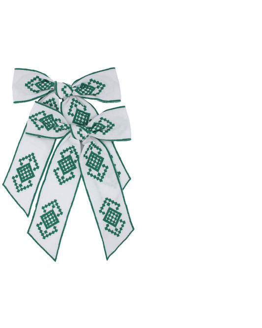 EMBROIDERED BOW SET