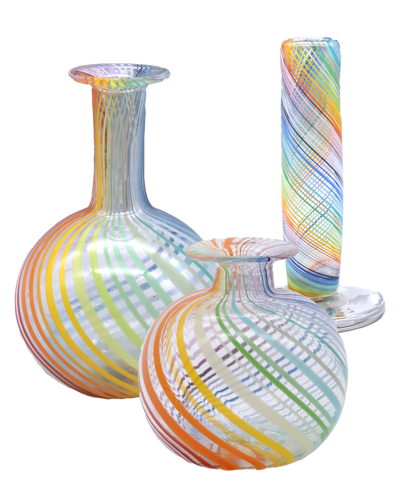 Rainbow Filigrana Vase Trio