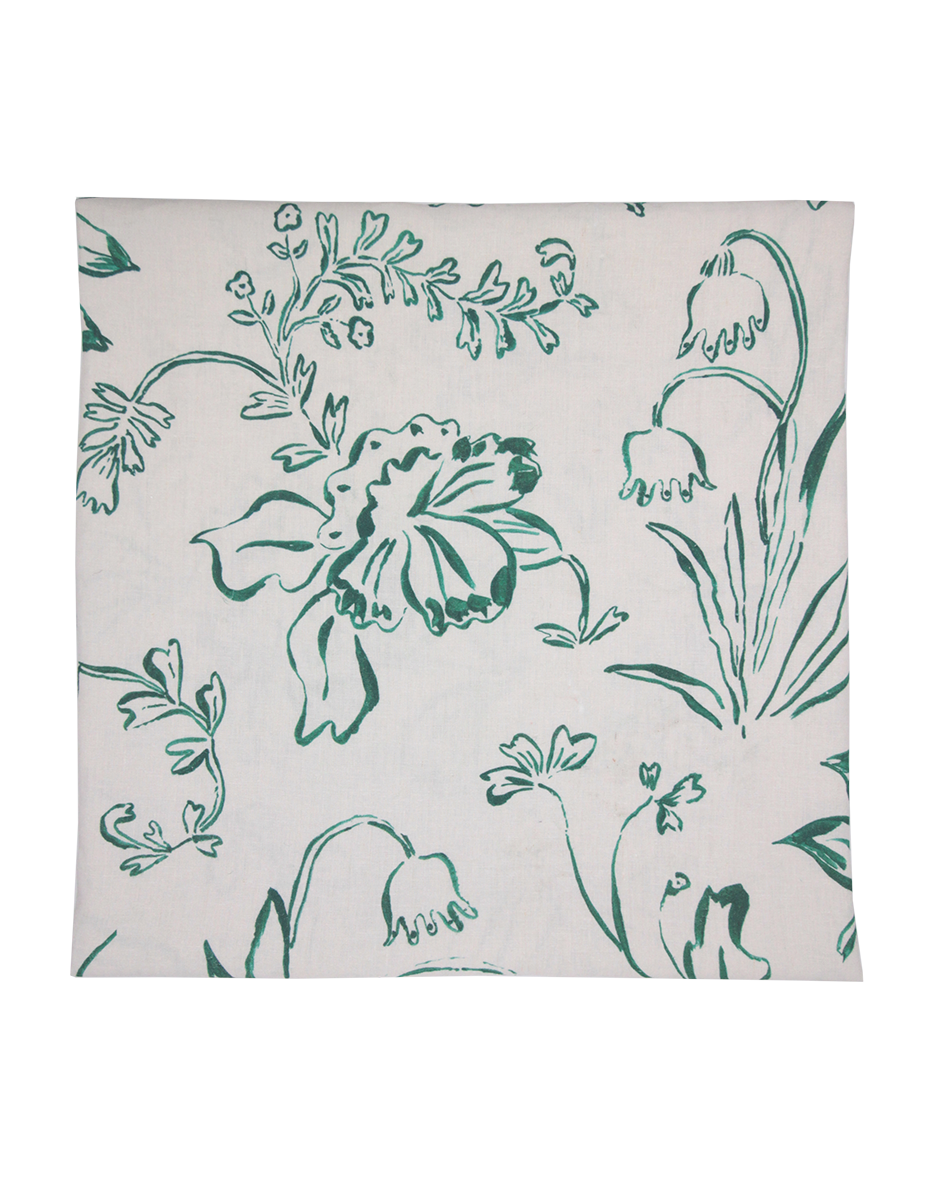 Botanical Print Green & Cream Tablecloth
