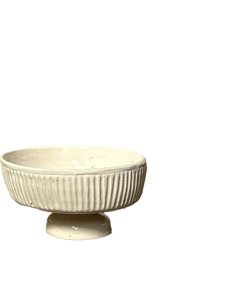 FOOTED STONEWARE BOWL