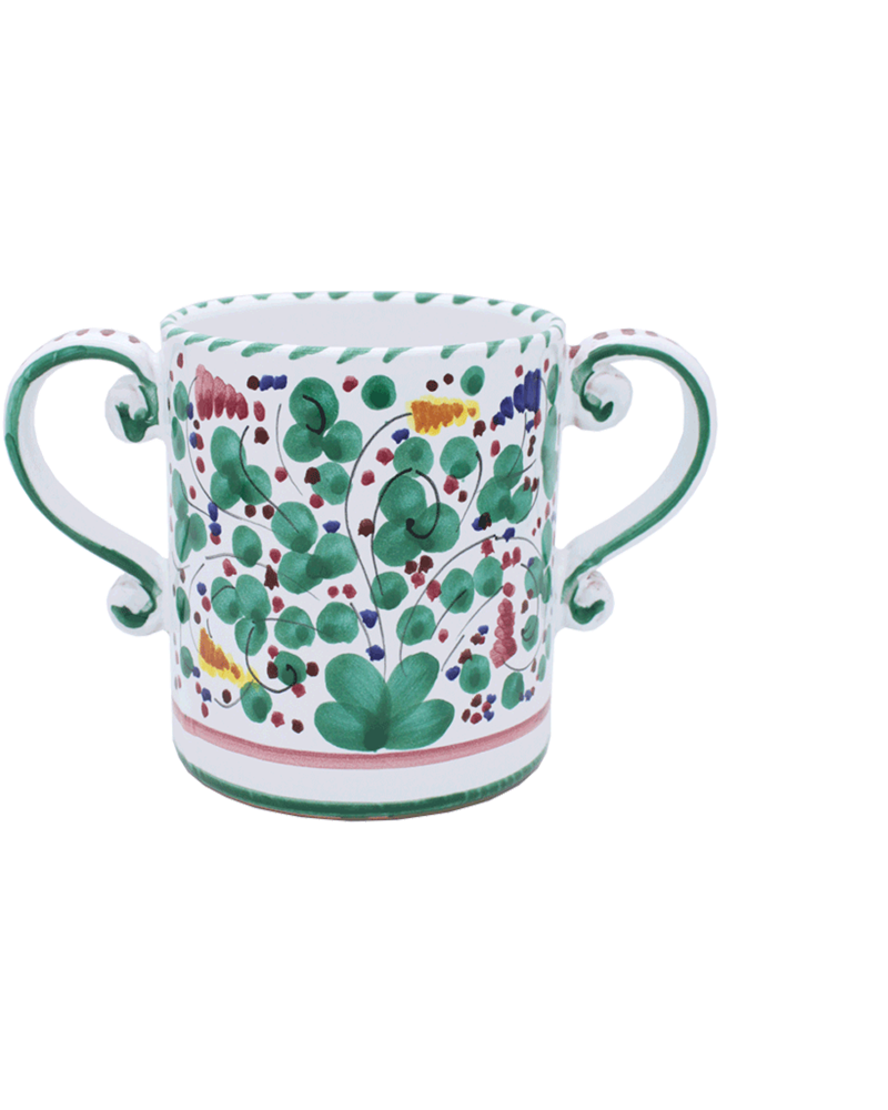 GREEN FLORAL LOVING CUP