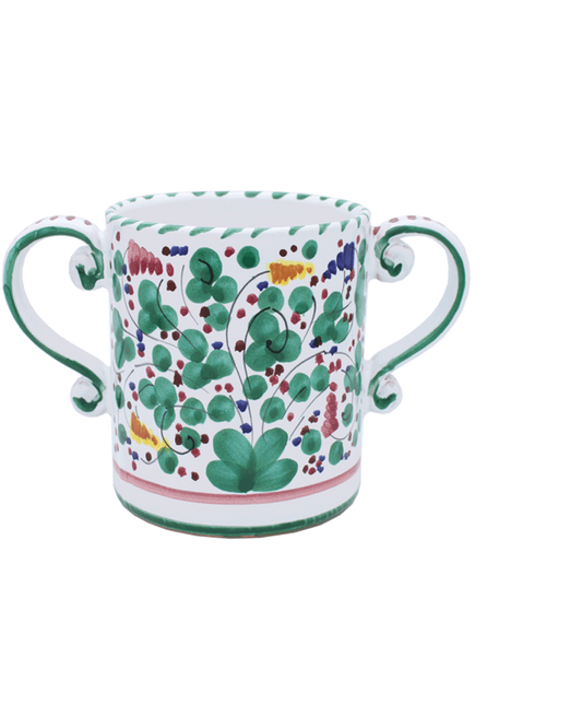 GREEN FLORAL LOVING CUP