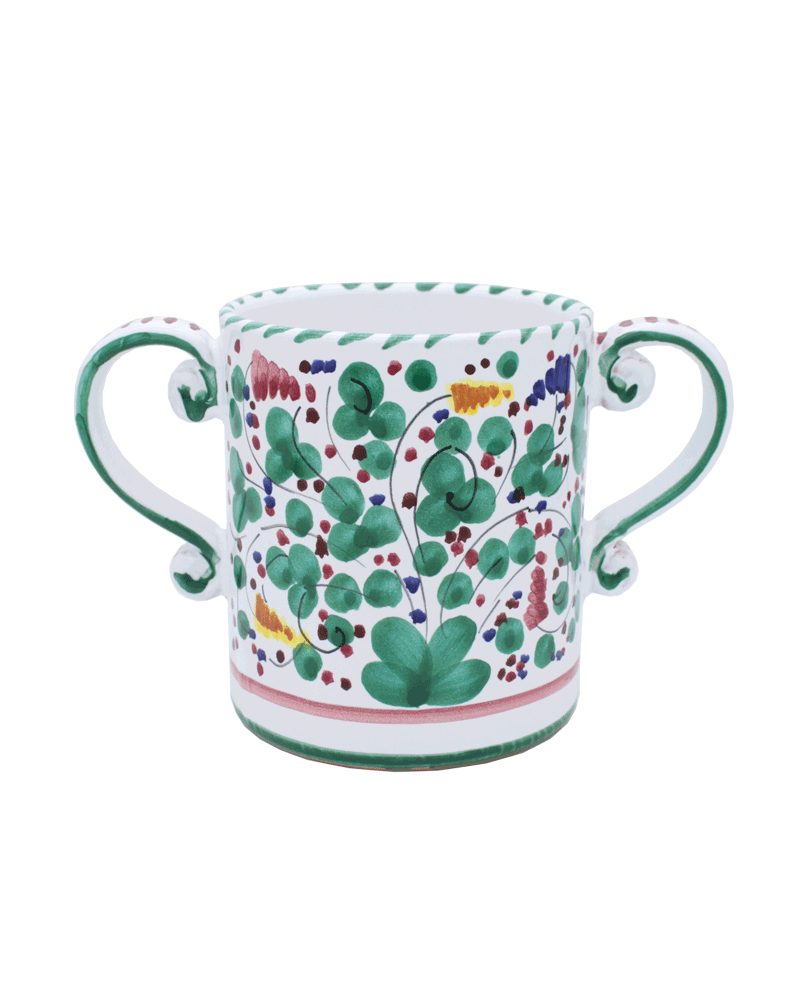 Green Floral Loving Cup