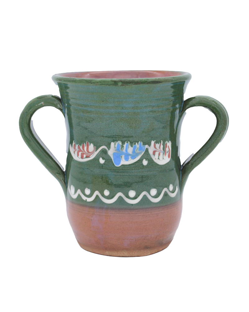 Ceramic Handled Vase (Cream or Green)