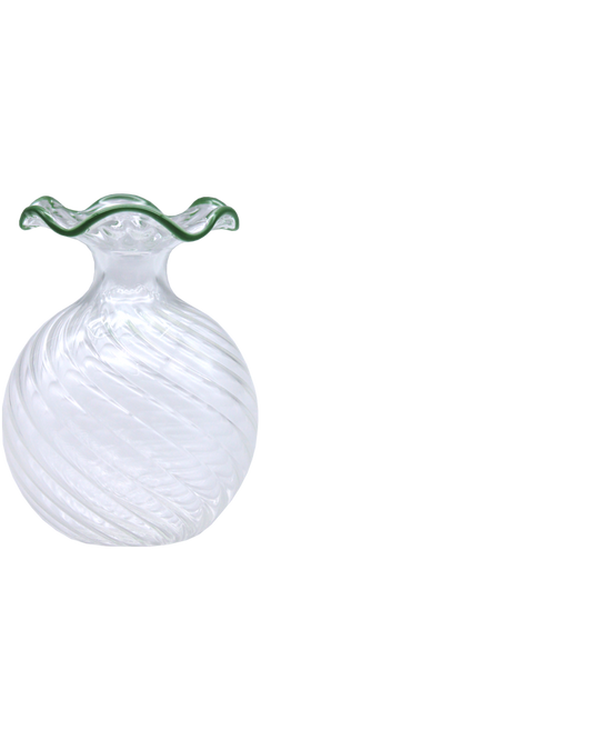 GREEN RIM TWISTED VASE