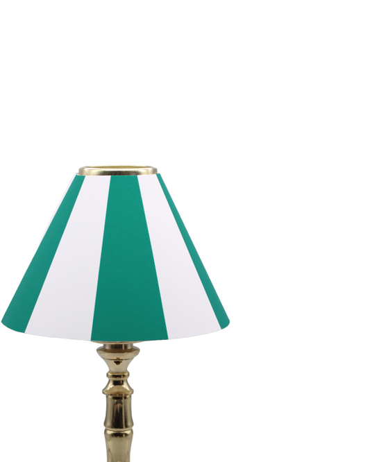 GREEN STRIPE CANDLE SHADE