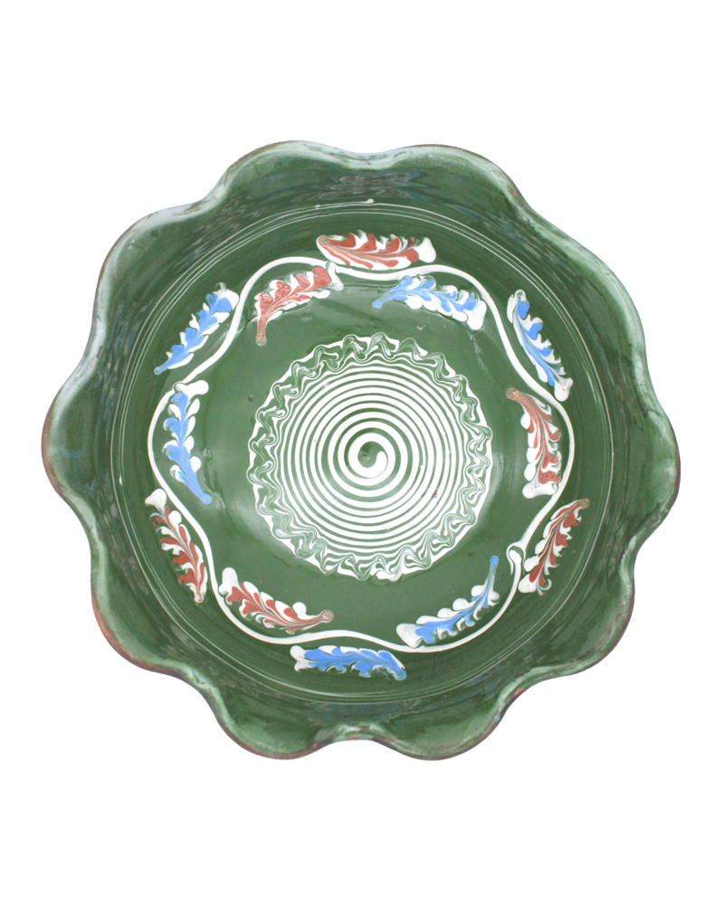 Ceramic Wavy Bowl (Cream or Green)