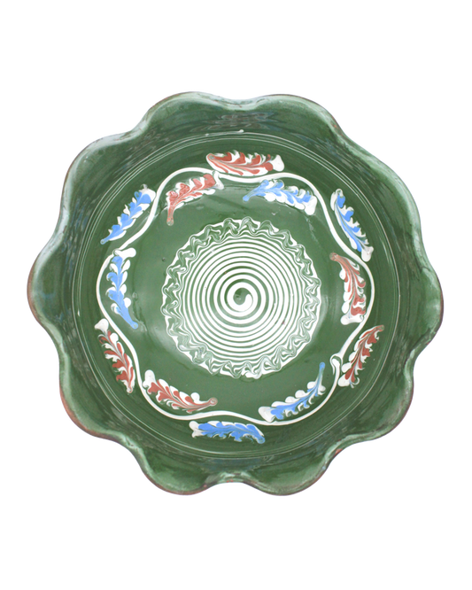 Ceramic Wavy Bowl (Cream or Green)