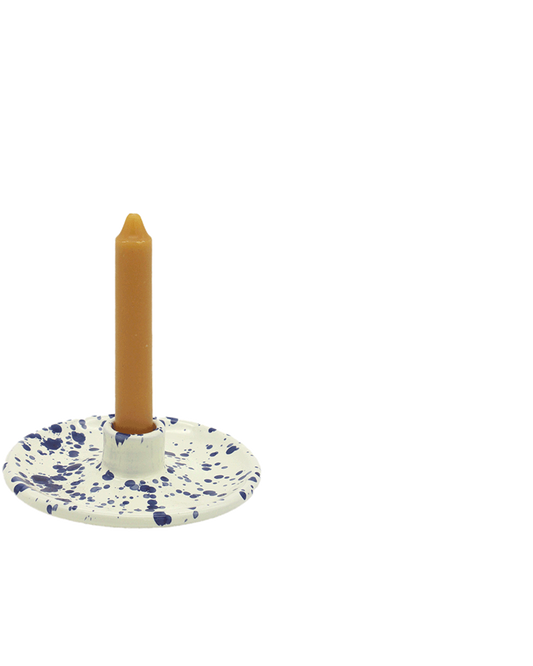 BLUE SPLATTER CANDLESTICK