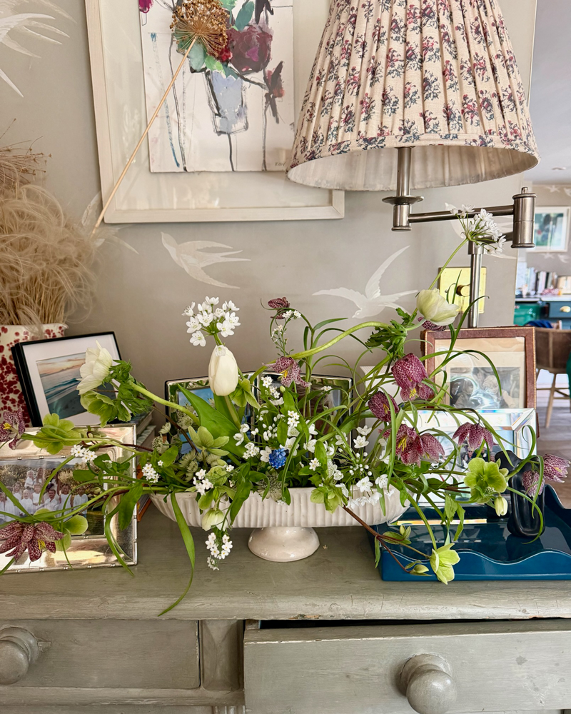 FOOTED STONEWARE MANTLE VASE