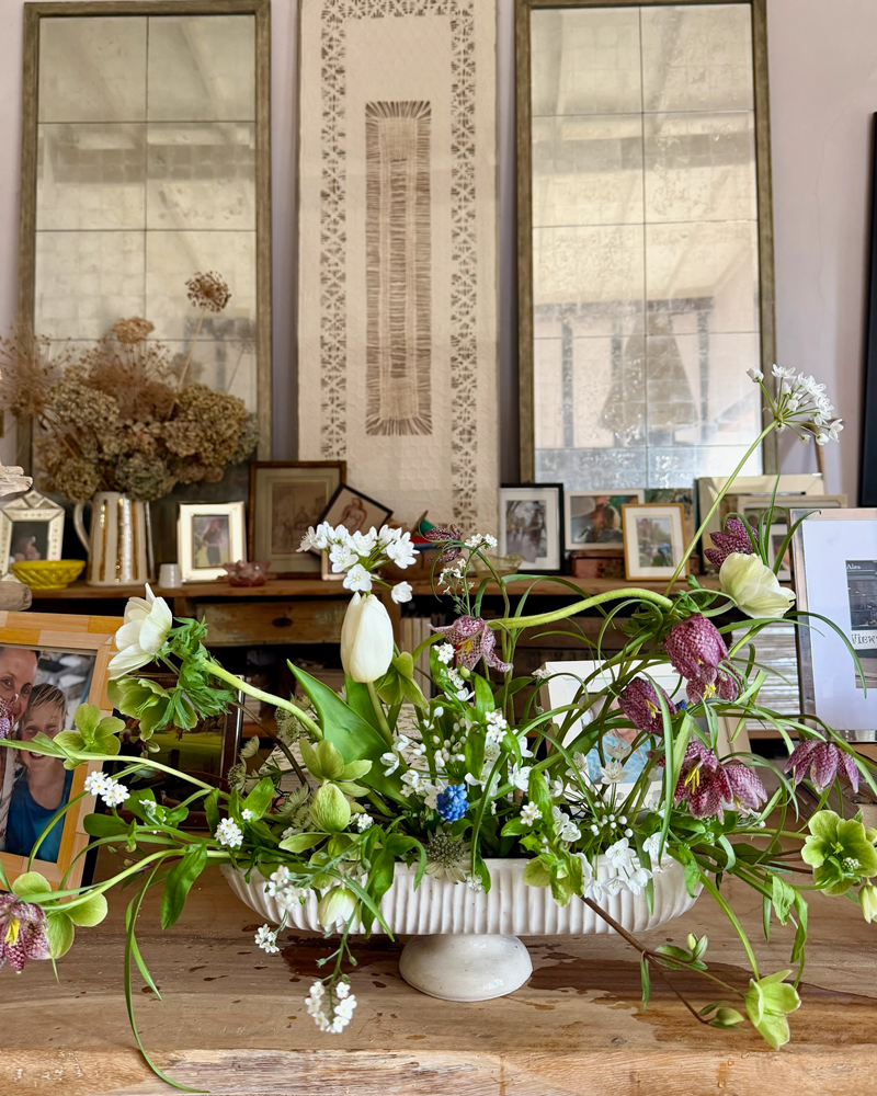 FOOTED STONEWARE MANTLE VASE
