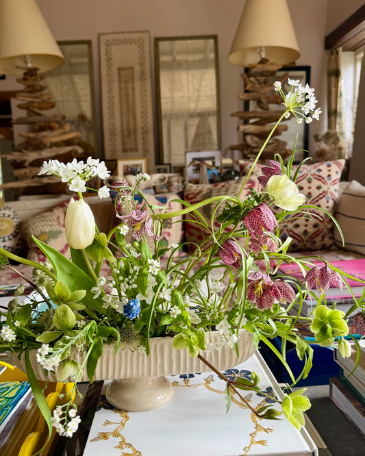 FOOTED STONEWARE MANTLE VASE