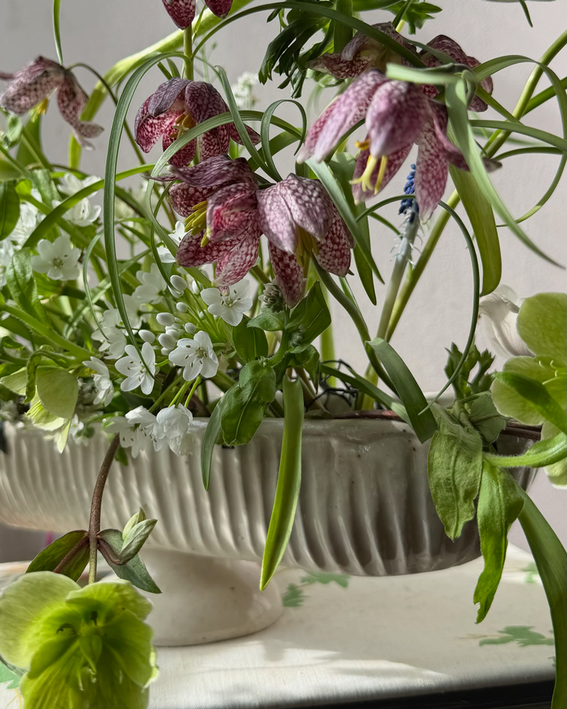 FOOTED STONEWARE MANTLE VASE
