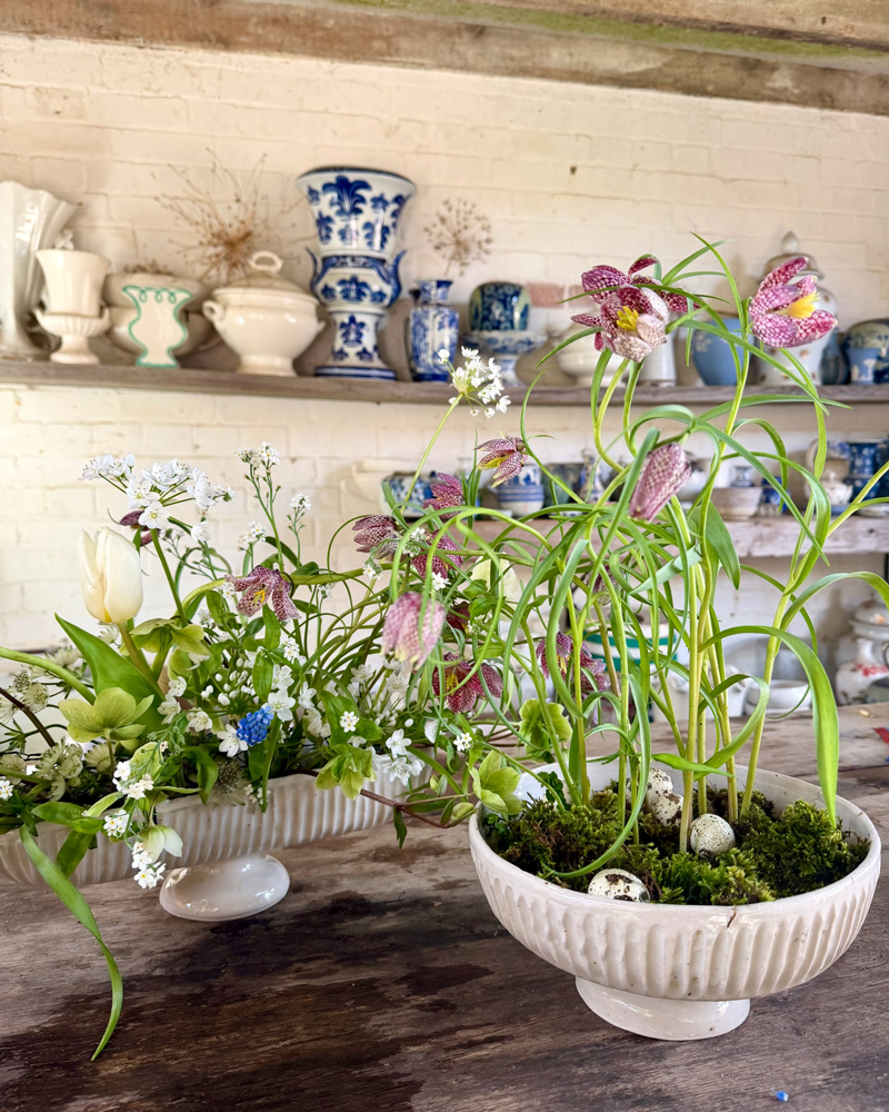 FOOTED STONEWARE MANTLE VASE