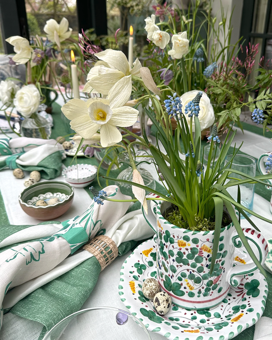 Green Floral Loving Cup