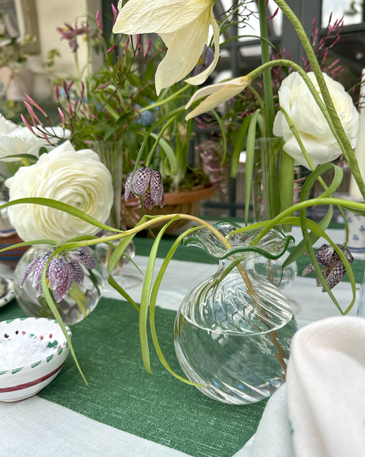 GREEN RIM TWISTED VASE