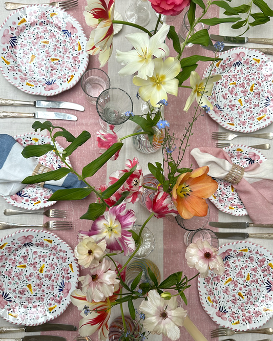 PINK STRIPE TABLECLOTH
