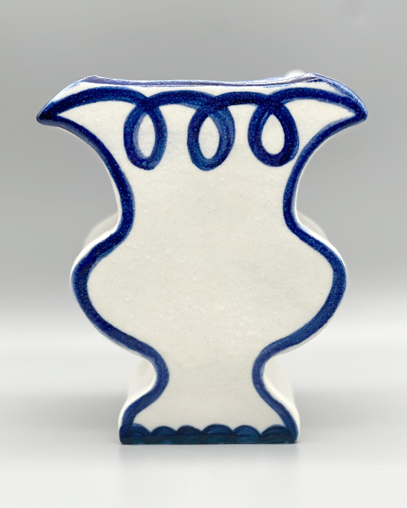 BLUE & CREAM HANDMADE VASE