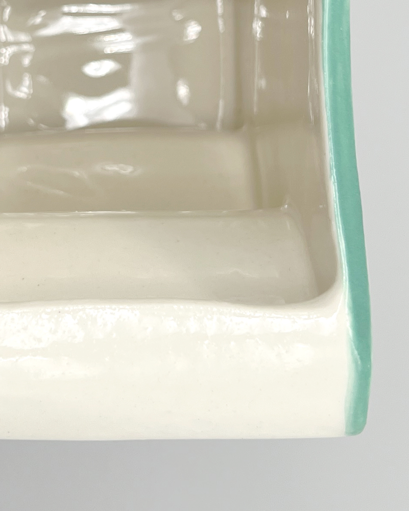 GREEN & CREAM HANDMADE VASE