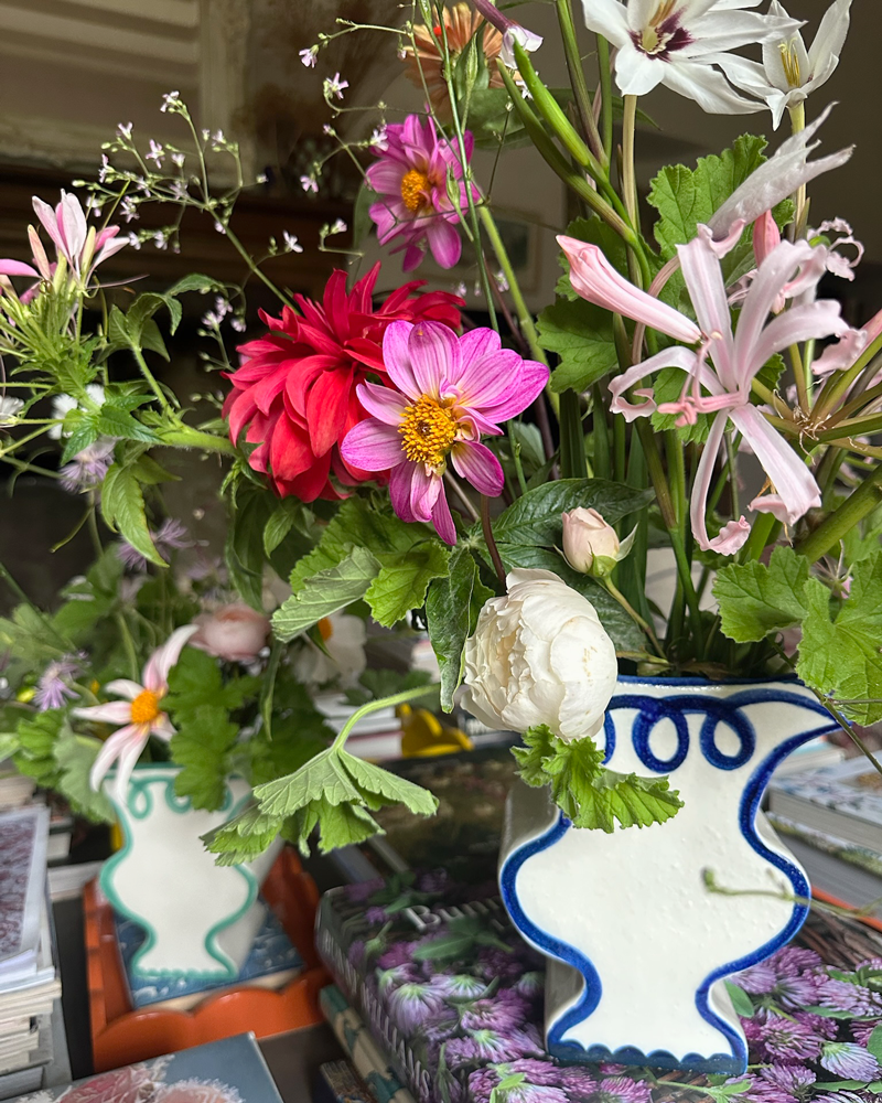 BLUE & CREAM HANDMADE VASE