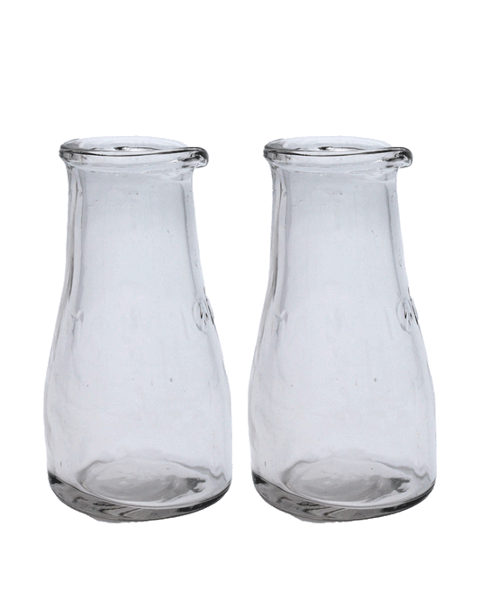 Recycled Glass Bud Vase Pair
