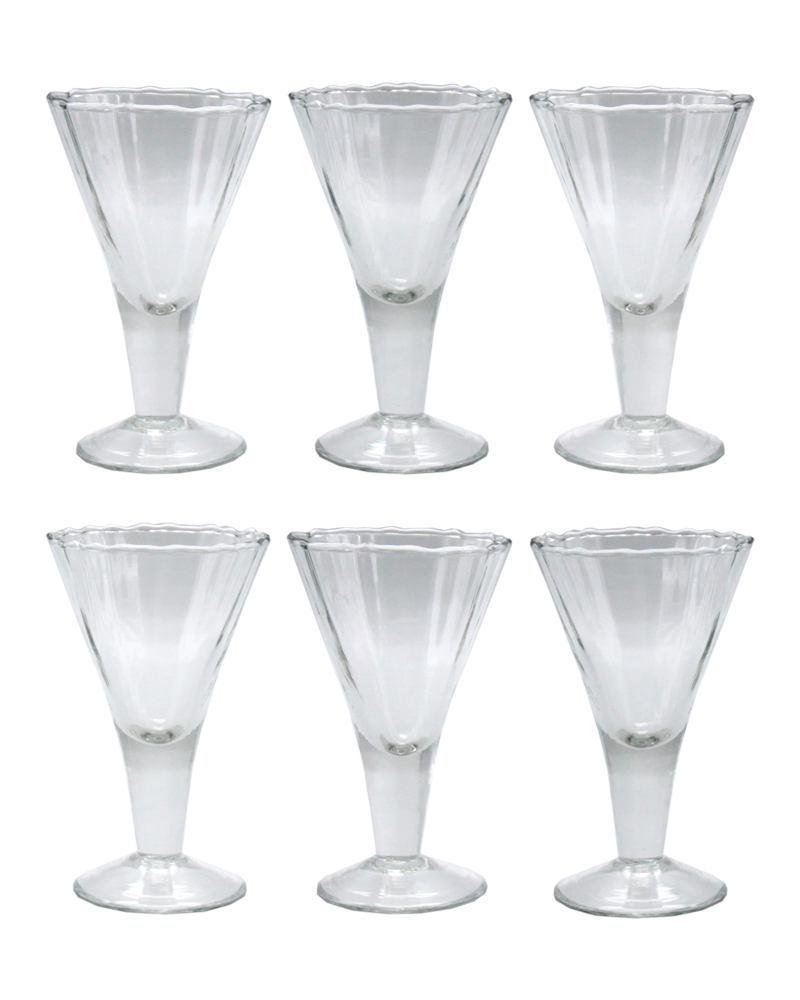 Set of 6 Fluted Wine Glasses