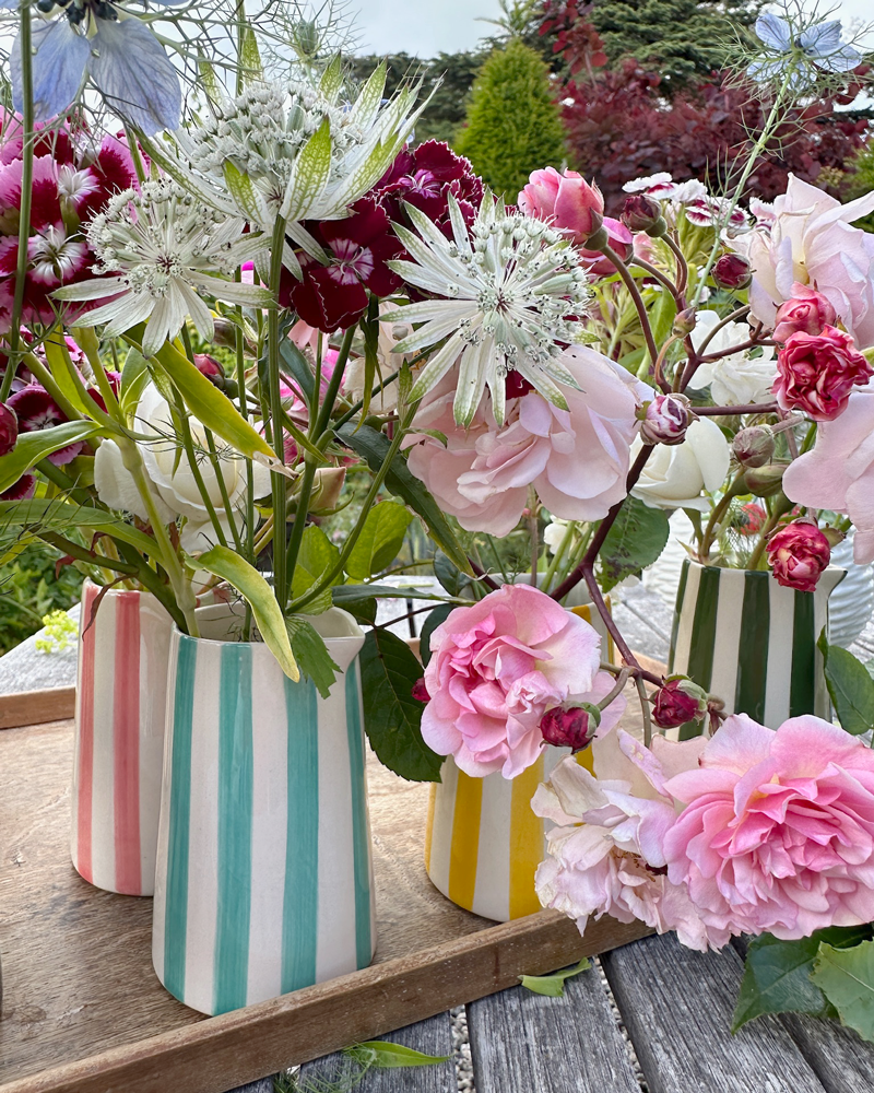 MINT GREEN STRIPE VASE