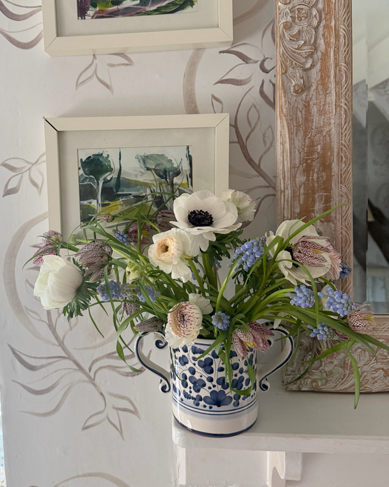 BLUE FLORAL LOVING CUP