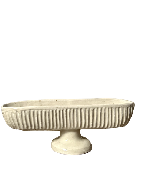 FOOTED STONEWARE MANTLE VASE