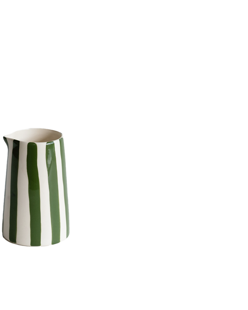 MOSS GREEN STRIPE VASE