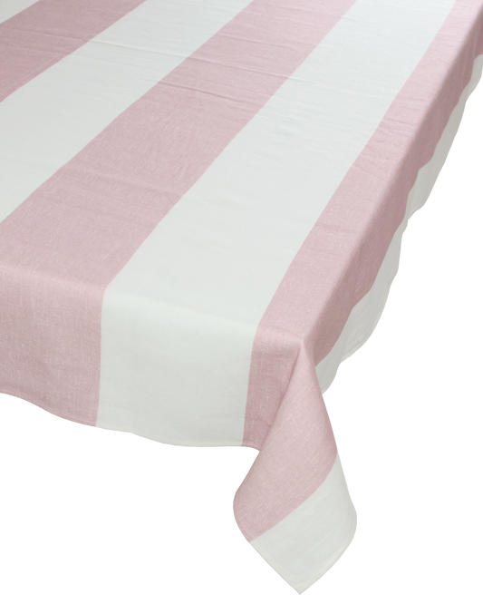 PINK STRIPE TABLECLOTH