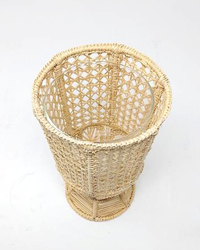 RATTAN FOOTED VASE
