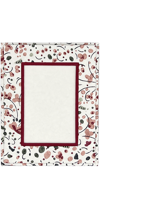 BLOCK PRINTED RED POSIE FRAME