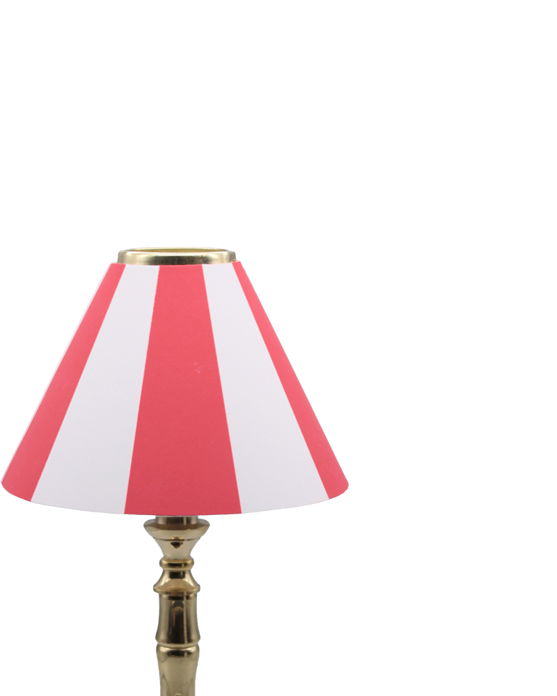 Red and white stripe tealight candle shade