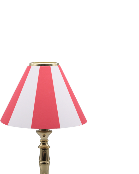 Red and white stripe tealight candle shade